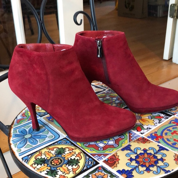 red suede shooties